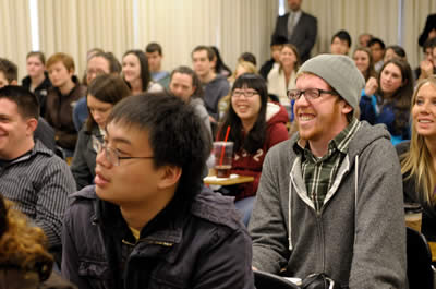 students at the panel discussion